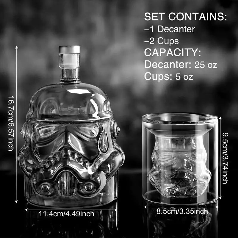 3 stk Kreativ Whiskey Dekanter med 2 Glass Bar Verktøy | Norvo
