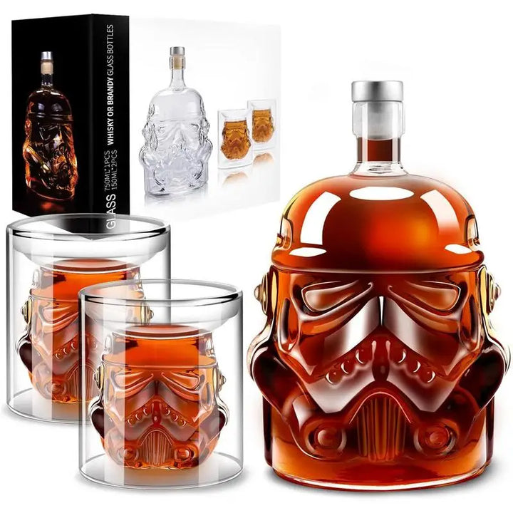 3 stk Kreativ Whiskey Dekanter med 2 Glass Bar Verktøy | Norvo