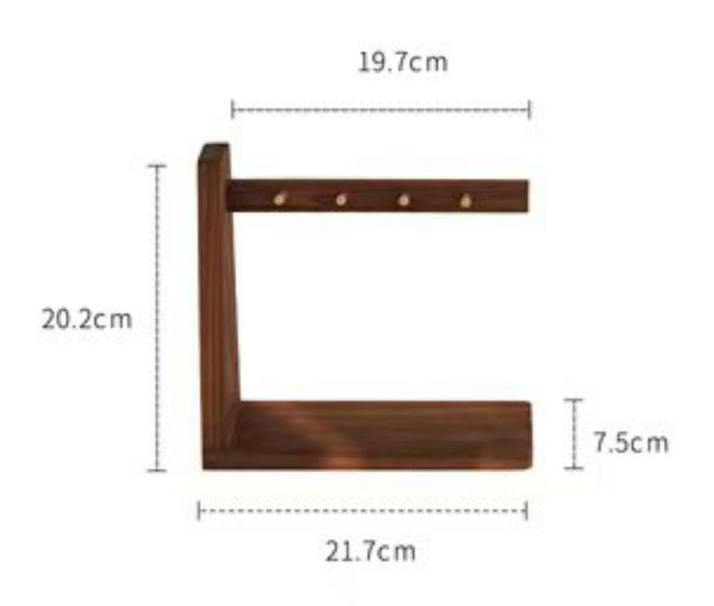 Norvo | Solid Wood Nøkkelorganisator med 6 Nøkkelhaker og Oppbevaringsplattform, Ingen Installasjon Kreves, Egnet for Oppbevaring av Nøkler, Briller, Lommebøker og Mer