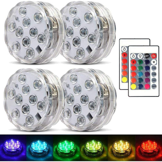 Norvo | 4-Pack: Dekorative vanntette batteridrevne LED-lamper - 16 skiftende farger
