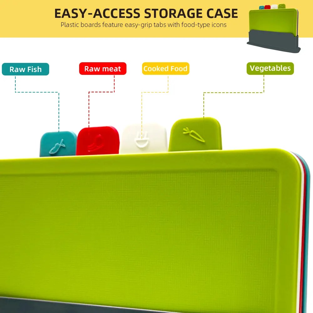 Frendorf | 4-delt skjærebrettsett med holder - PrepTidy