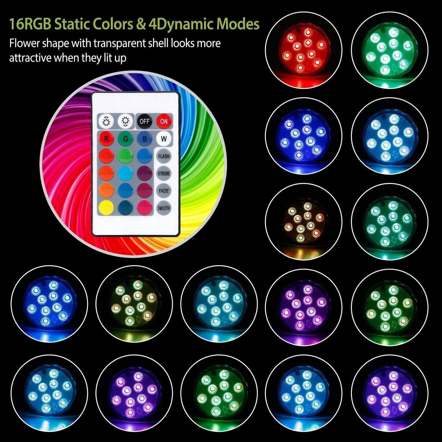 Norvo | 4-Delt: Vanntette RGB LED Lyskastere
