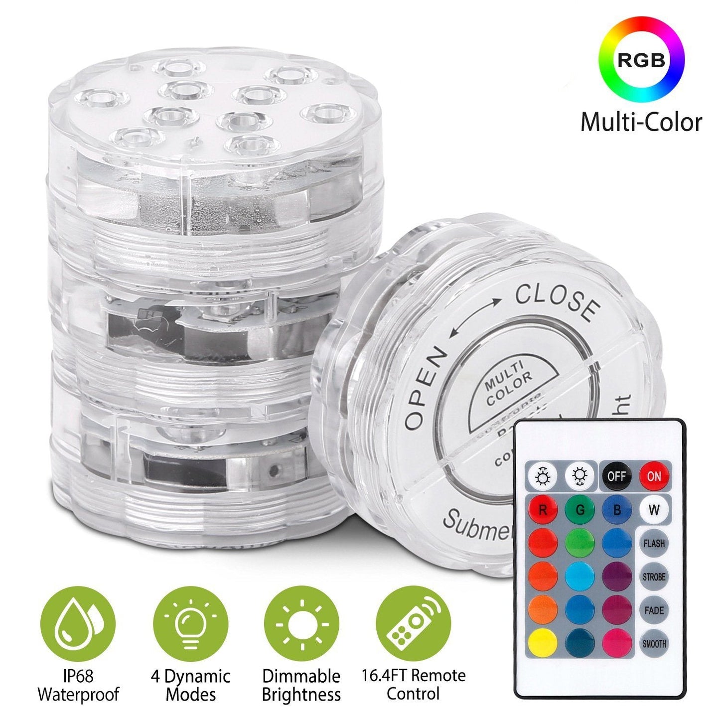 Norvo | 4-Delt: Vanntette RGB LED Lyskastere