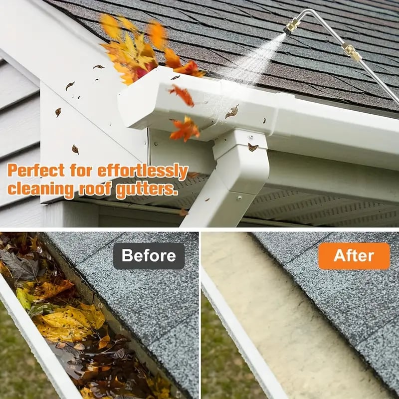 Norvo | Teleskopisk høytrykkspylerstangsett | 4000 PSI, 7 dyse tips & Ideell for rensing av takrenner, tak og vanskelig tilgjengelige områder