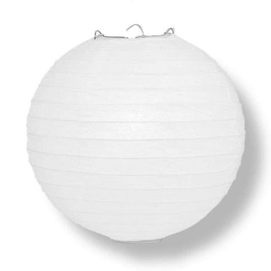 Norvo | Quasimoon 24-tommer hvit papirlanterne - Rund dekorativ lanterne for bryllup og fester