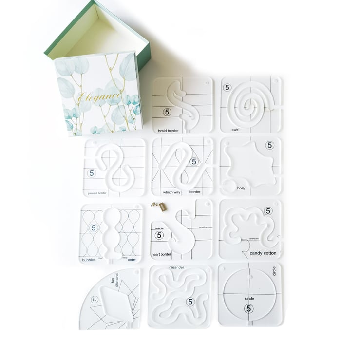 Norvo | Free-Motion Plagg Linjal Sett(12 PCS)