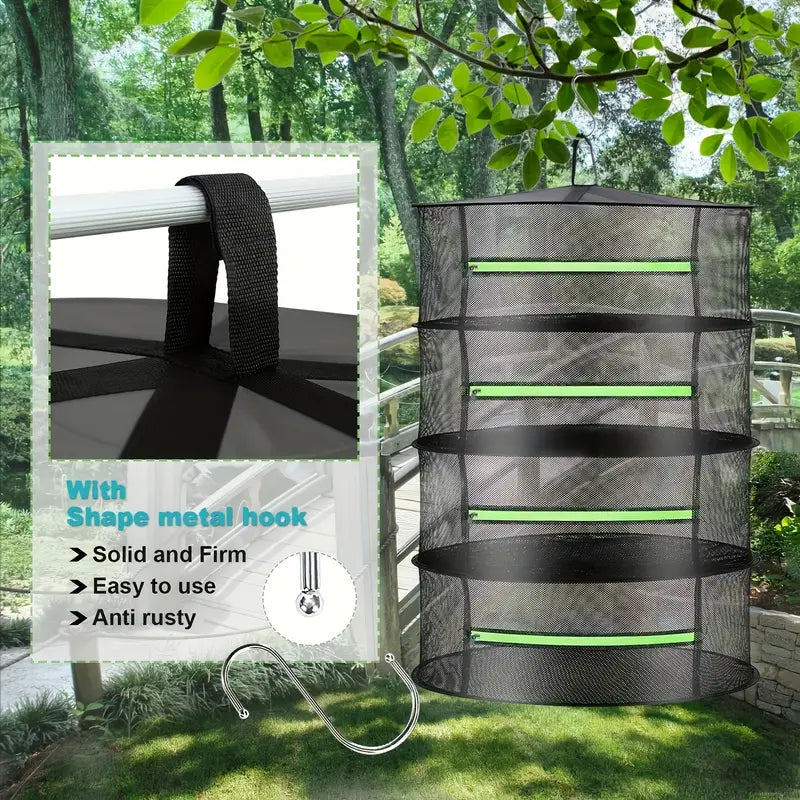 Norvo | Sammenleggbar tørkekurv for frukt, grønnsaker og urter – Multilags nettlagring for rask tørkeprosess