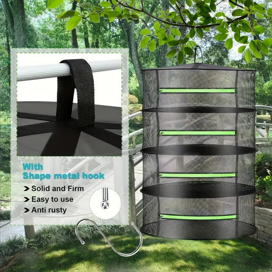 Norvo | Sammenleggbar tørkekurv for frukt, grønnsaker og urter – Multilags nettlagring for rask tørkeprosess