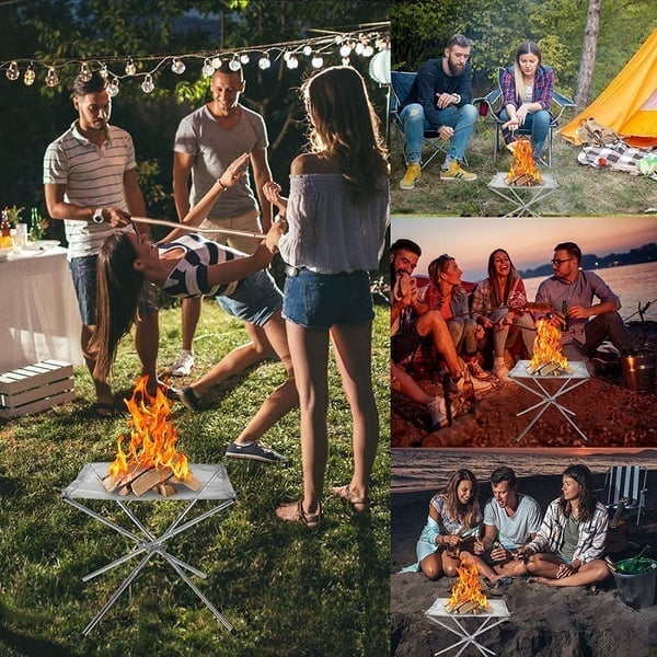 Norvo | Bærbar peis | Sammenleggbar rustfritt stål-design | Lett utendørs campingovn