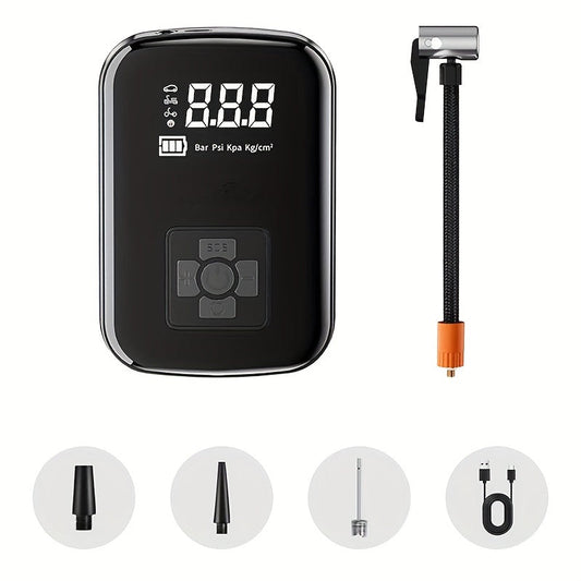 Norvo | AirPump Pro – Bærbar luftkompressor med digital skjerm og LED-lampe