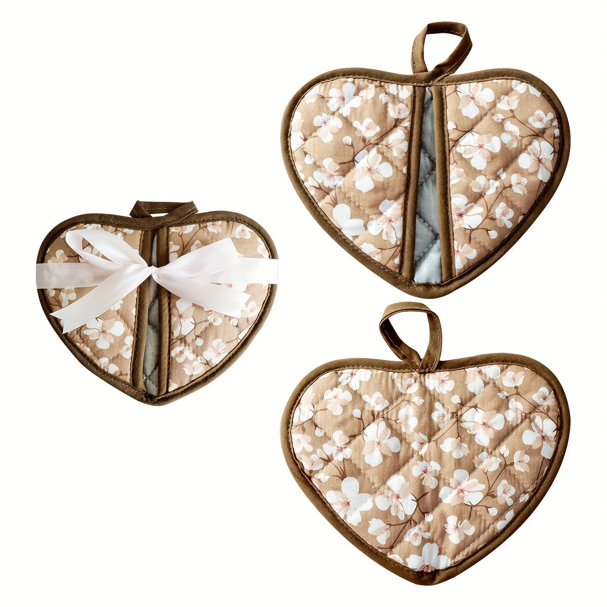 Norvo | KeukenHart Varmeresistente Gryteklutsett – Dekorative Hjerteformede Grip Pads