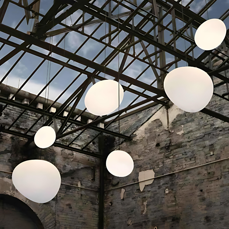 Norvo | GloStone | Elegant Glass Pebble Pendant Light