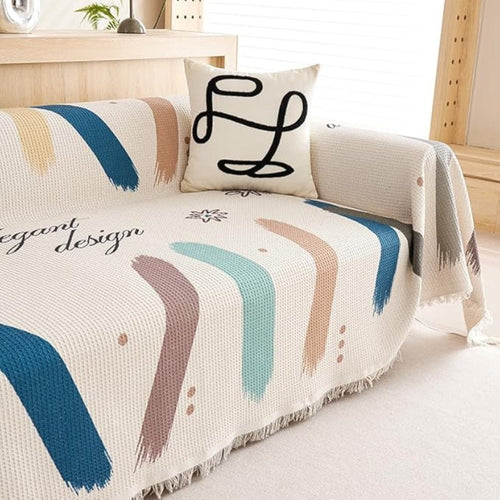 Norvo | Lumiere Abstract Tasseled Sofa Cover