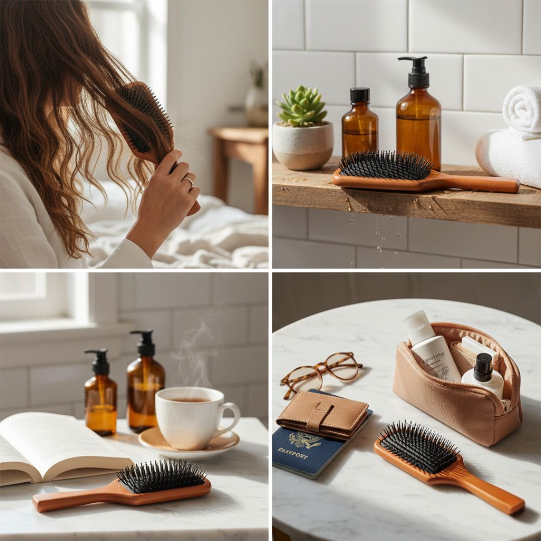 Static Detangling Brush – Frizz Control – Air Cushion Pad – Reduces Breakage – Adds Smooth, Shiny & Healthy-Looking Hair Norvo