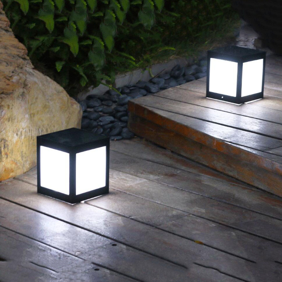 Norvo | Solar LED hage lampe i firkantet design – dekorativ utendørs belysning for stier og terrasse