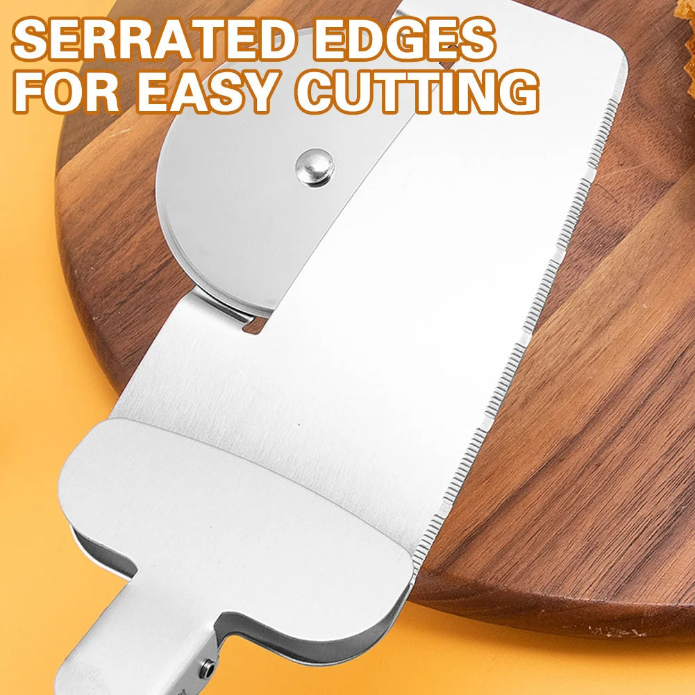 Norvo | Rustfritt Stål Pizza Cutter med Grip og Matløfter