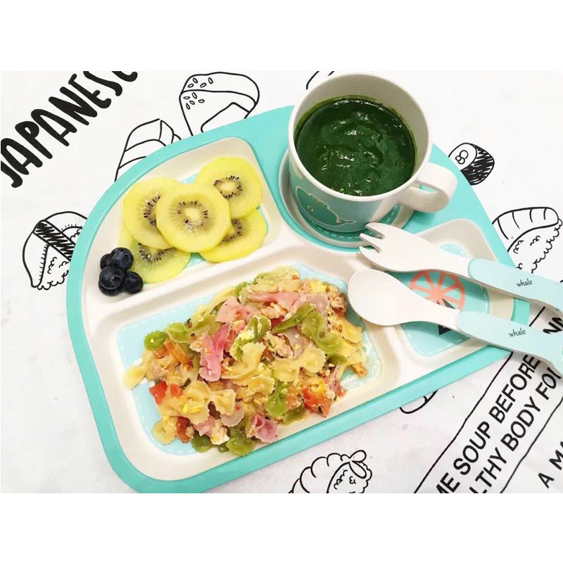 Norvo | Baby serviset med skydesign – tallerken, bolle, kopp & bestikk for barn