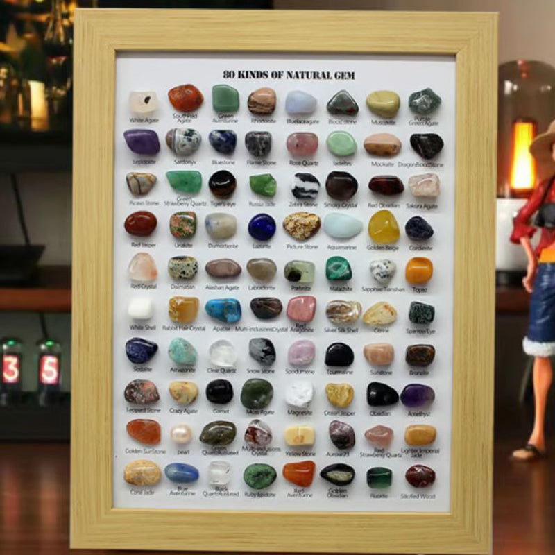 Norvo | 80 Mineral Spesimen Rammet Boks