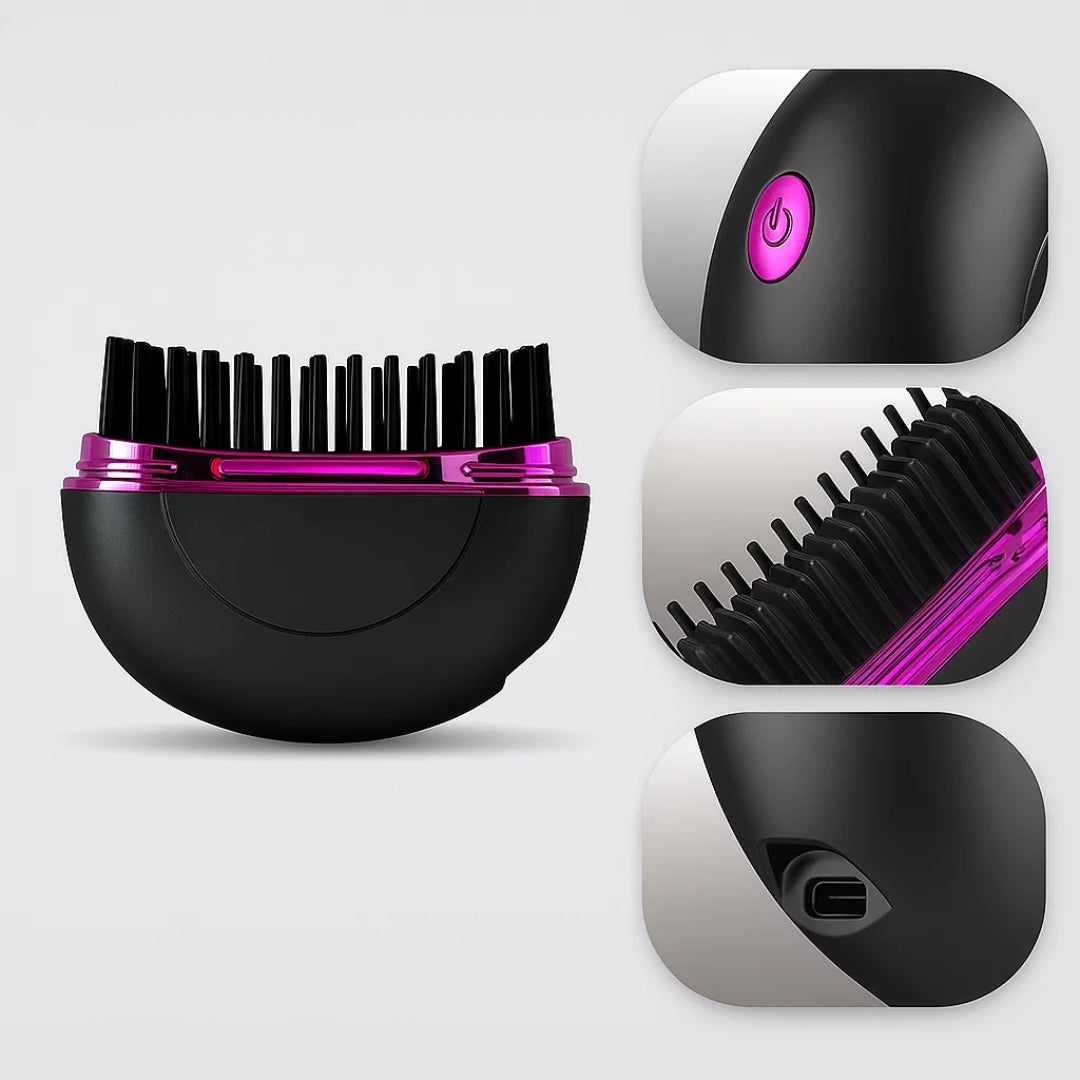 Rask oppvarming – Mini kamdesign – Frizz-fri finish – Rask oppfriskning for reise og daglig bruk Norvo