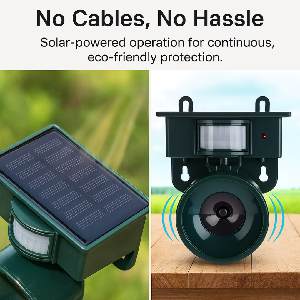 Norvo | Bevegelsessensor Fugleskremsel for Kråker: Ideell Duvrepellent med Lydskremmer