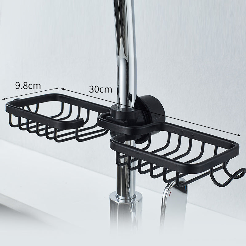 Norvo | Dusjholder for sjampo og såpe – Rustfritt aluminium – Sølv eller svart – Ingen boring