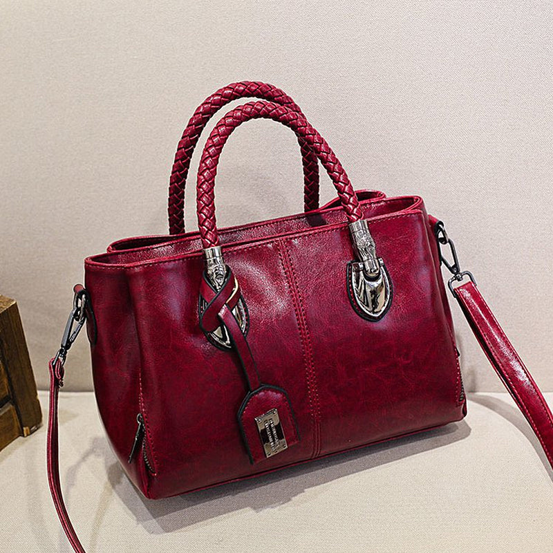 Norvo | Nye vesker laget av oljevoks lær Boston, stor tote bag laget av mykt lær