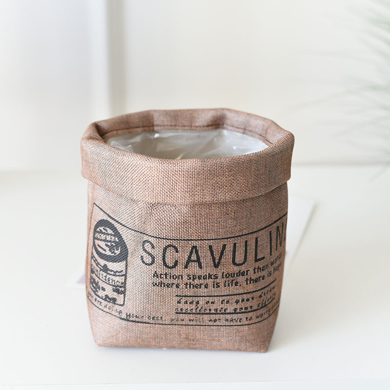 Norvo | Dekorativt tekstil plantekrukke med trykk – Allsidig oppbevaringskrukke for planter og dekor