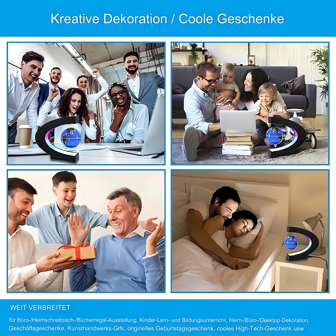 Norvo | AstroGlobe LED Verdens Globe – Flytende Globe Lampe med Magnetisk Oppheng