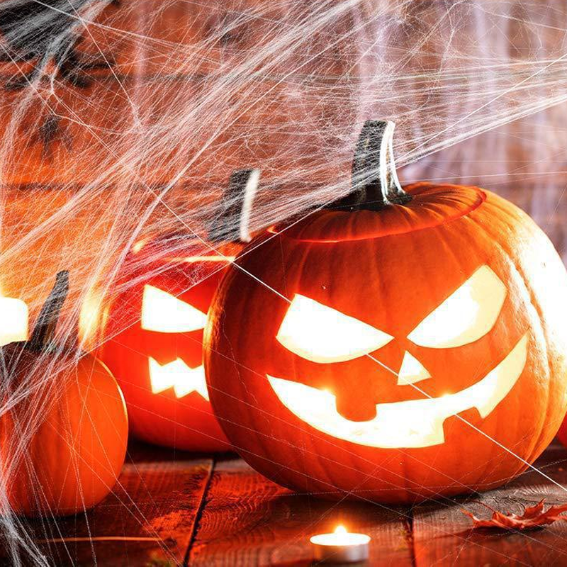 Norvo | Halloween Edderkopp Dekorasjoner, strekkbar edderkoppnett