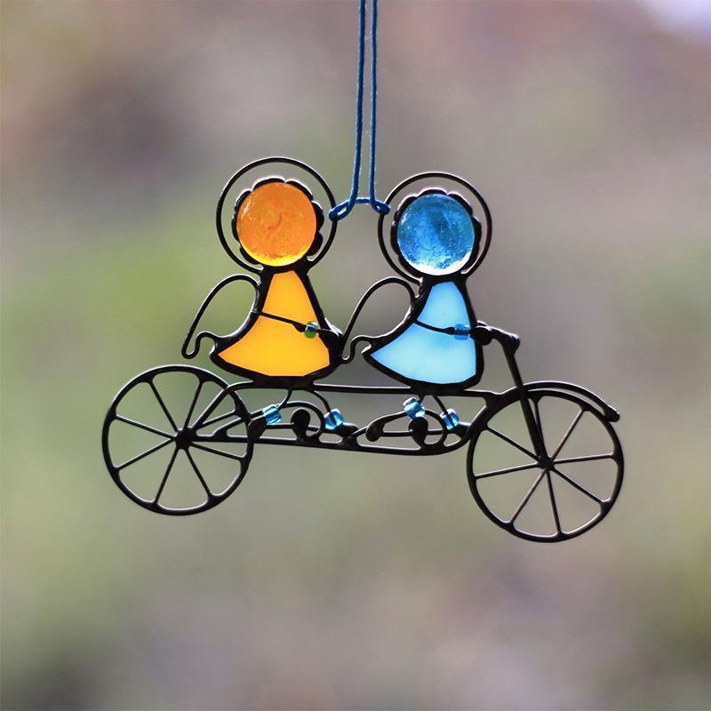 Norvo | Håndlaget Glass Solfanger Engel – Vindusdekorasjon 14x10 cm