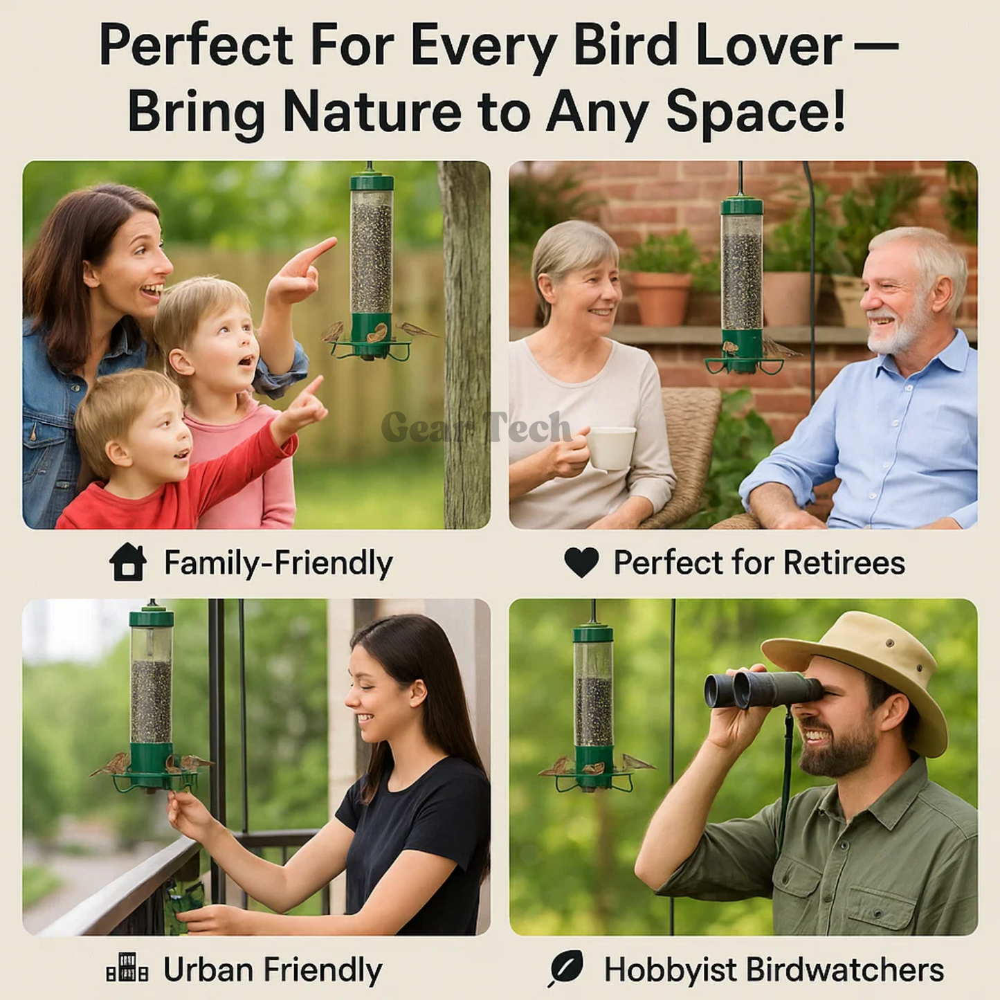 Norvo | Ekornsikker fuglemater | Tungmetall, flere matingporter og ideell for fugletitting i hagen