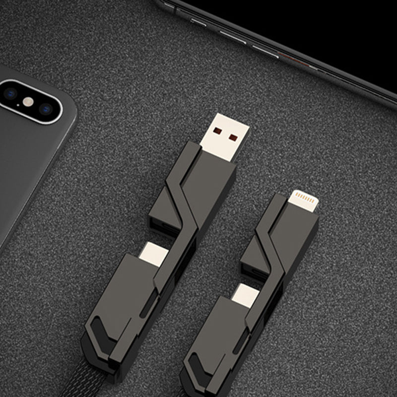 Norvo | 4-i-1 flettet anti-floke ladekabel