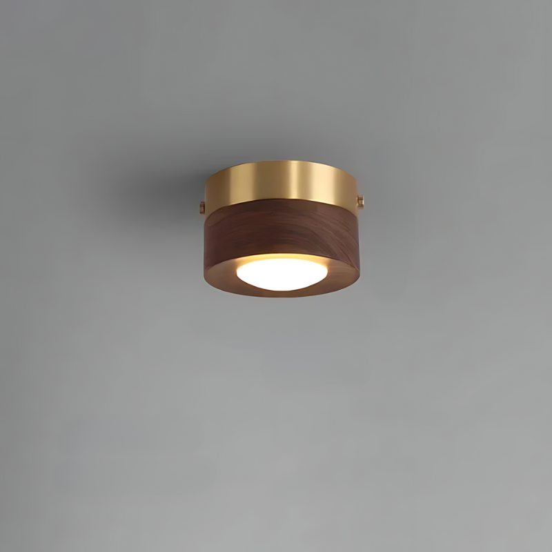 Norvo | Valnøtt taklampe med LED spotlight