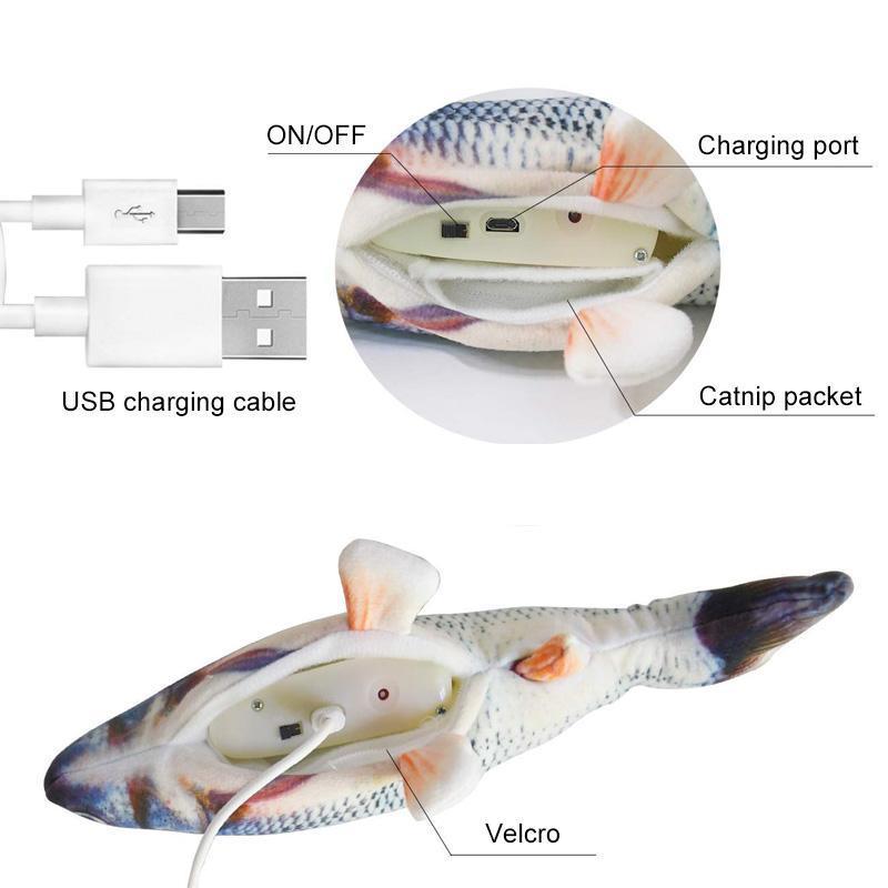 Norvo | Plush Simulation USB Charging Cat Fish Toy