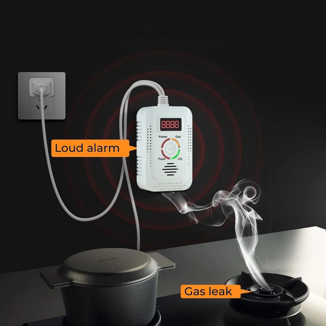 Digital Display – 85dB Høyt Alarm – Hjemmesikkerhetsenhet – Tidlig Varsel Beskyttelse for Familie Norvo