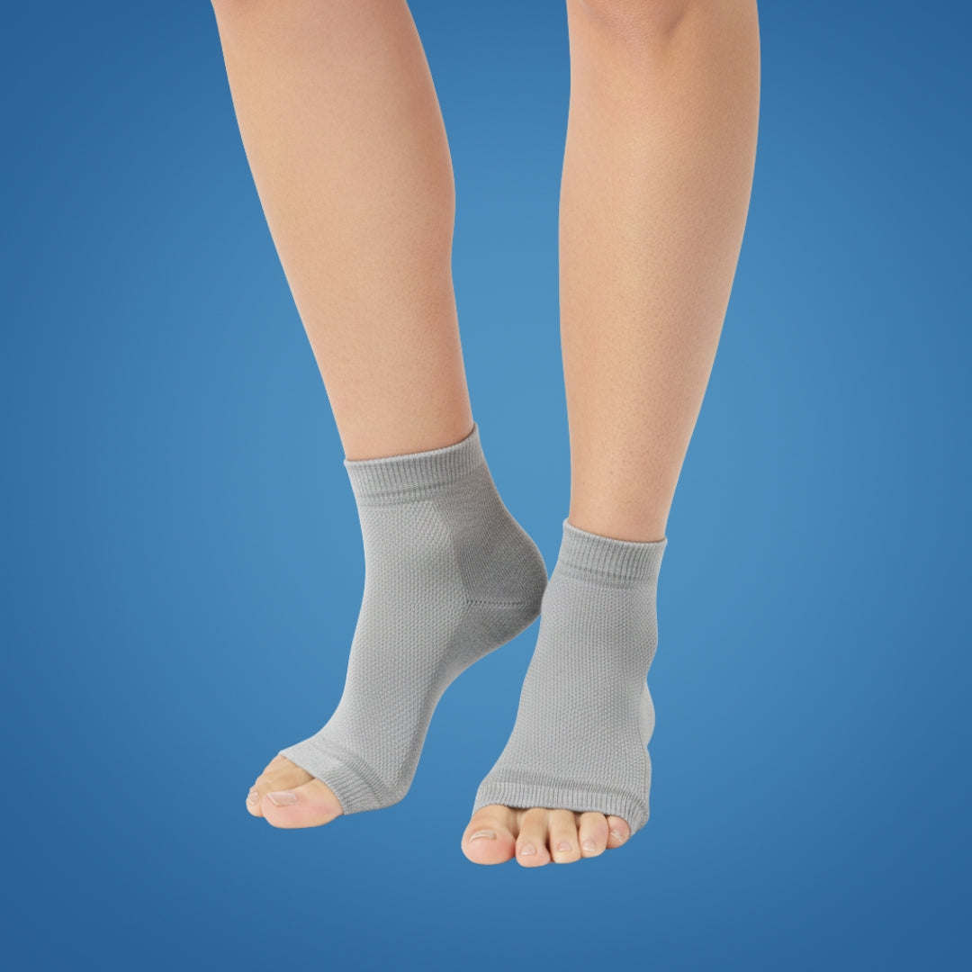 Fuktighetsgivende gelfôr – Polstret åpen tå – Myker sprekker i hælene over natten – For fotlindring Comfort Norvo