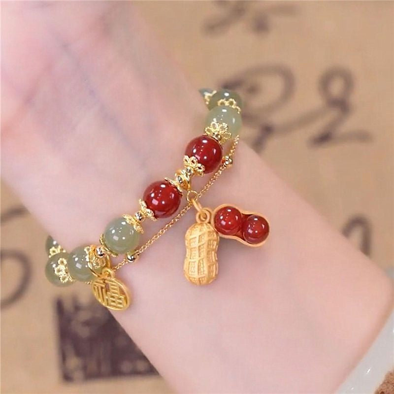 Norvo | Double Chain Natural Jade Bracelet