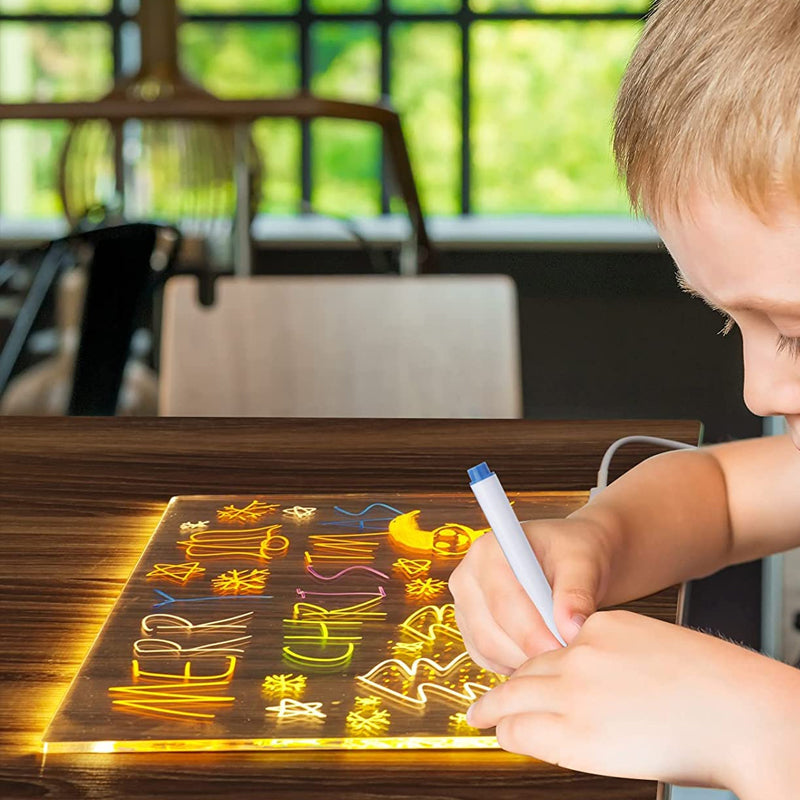 Norvo | LED Skrivetavle Med Neonlys | Moderne Gave Til Hjem, Kontor Eller Butikk | Energibesparende & Enkel å Slette