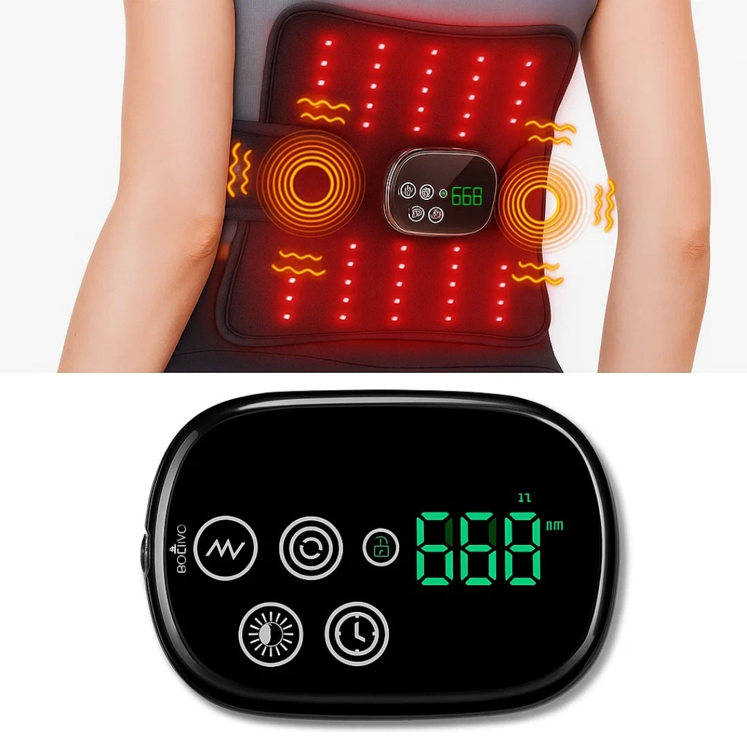 Rødlysbehandling og vibrasjon – Oppladbar oppvarmet omslag – Lindrer ryggsmerter, stivhet og muskelverk Norvo