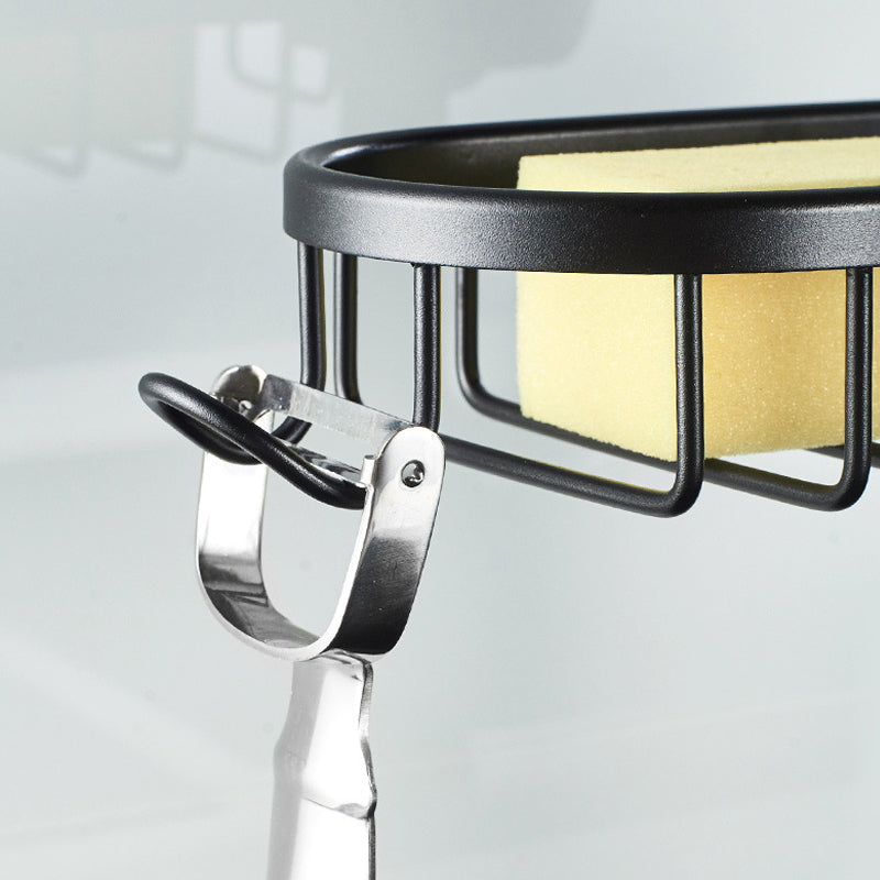 Norvo | Dusjholder for sjampo og såpe – Rustfritt aluminium – Sølv eller svart – Ingen boring