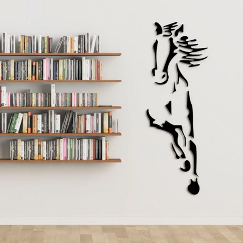 Norvo | Gallopperende Hest Veggdekorasjon, 3D Akryl Moderne Speil Hest Veggklistremerke