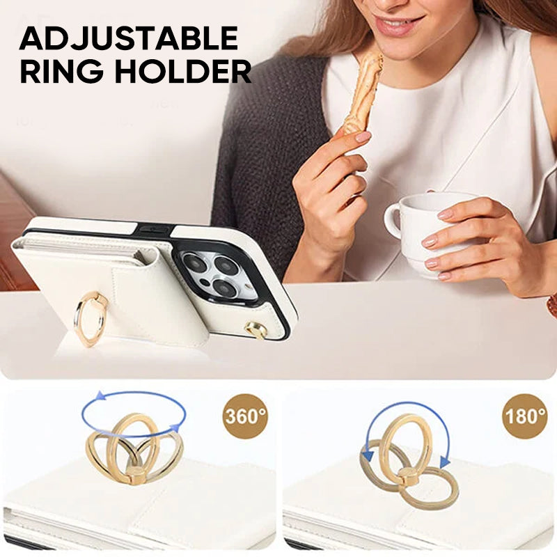 Norvo | Læderlommebok med ring og snor for iPhone