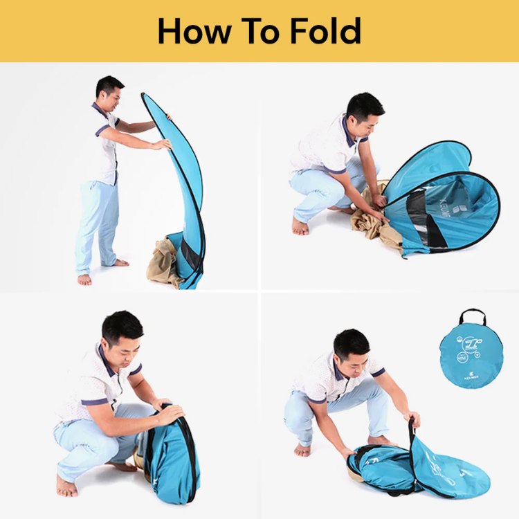 Norvo | 4-Person Strand Pop-Up Telt for Familie Camping, Utendørs Arrangementer & Rask Oppsett