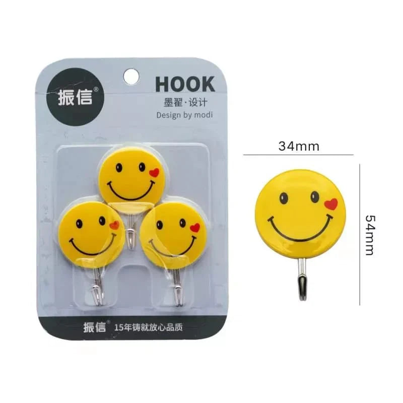 3 PC Emoji Veggkrok Tung Duty Selvklebende Krok Norvo