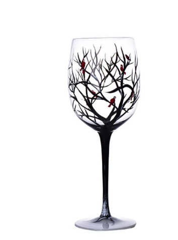 Norvo | Four Seasons Tree Wine Glasses – Håndmalt Kunst