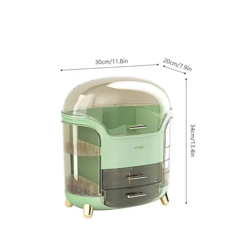 Norvo | Luksuriøs Gjennomsiktig Smink Organizer med Skyvedører og Skuffer