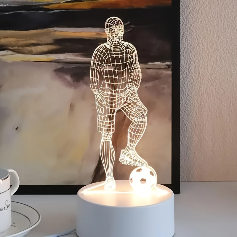 Norvo | Fotballspiller 3D Lampe – For en sporty atmosfære