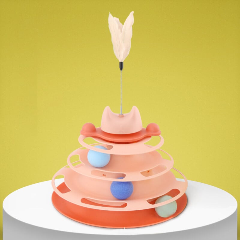 Norvo | Deilig interaktiv sirkelbane med bevegelige baller kattehøytaler for avslapning