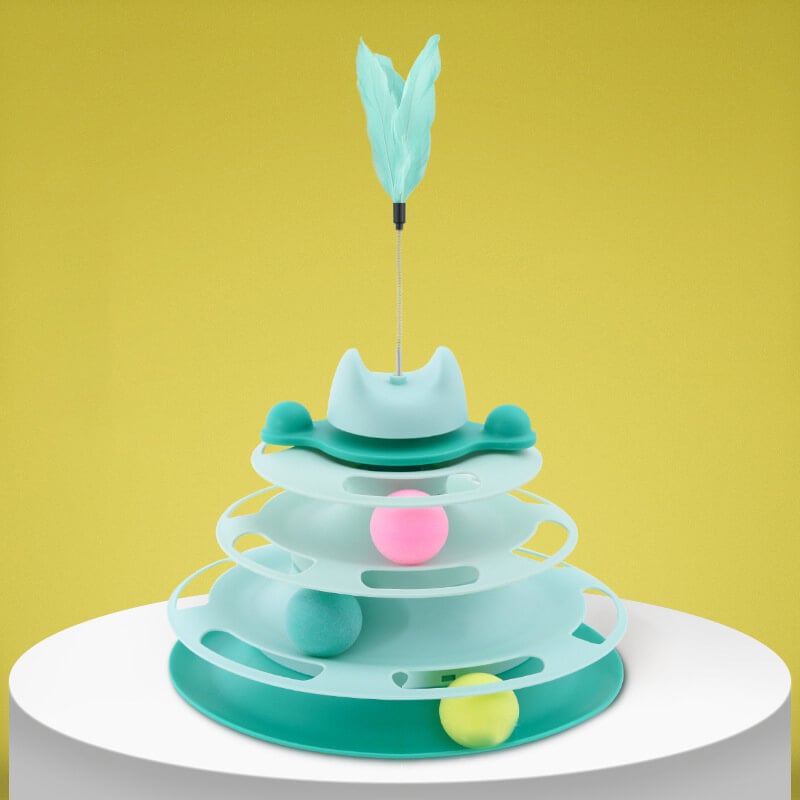 Norvo | Deilig interaktiv sirkelbane med bevegelige baller kattehøytaler for avslapning