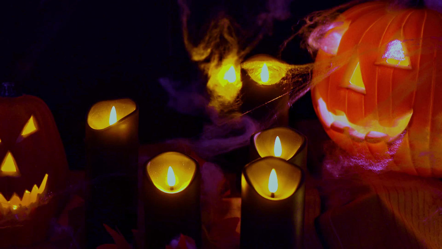 Norvo | MystiFlame - 5-delers LED Lysestake Sett med Svart Finish